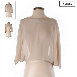 Poetry Clothing sheer Crop top W/ button detail